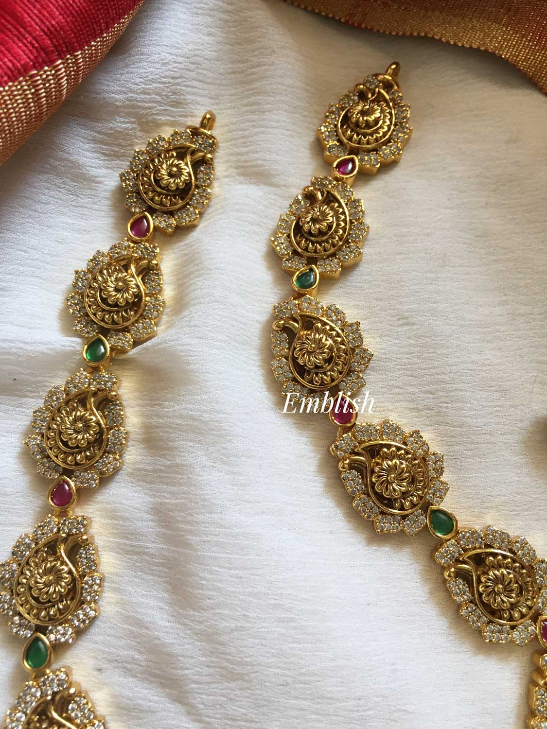 Antique Lakshmi with double peacock Neckpiece